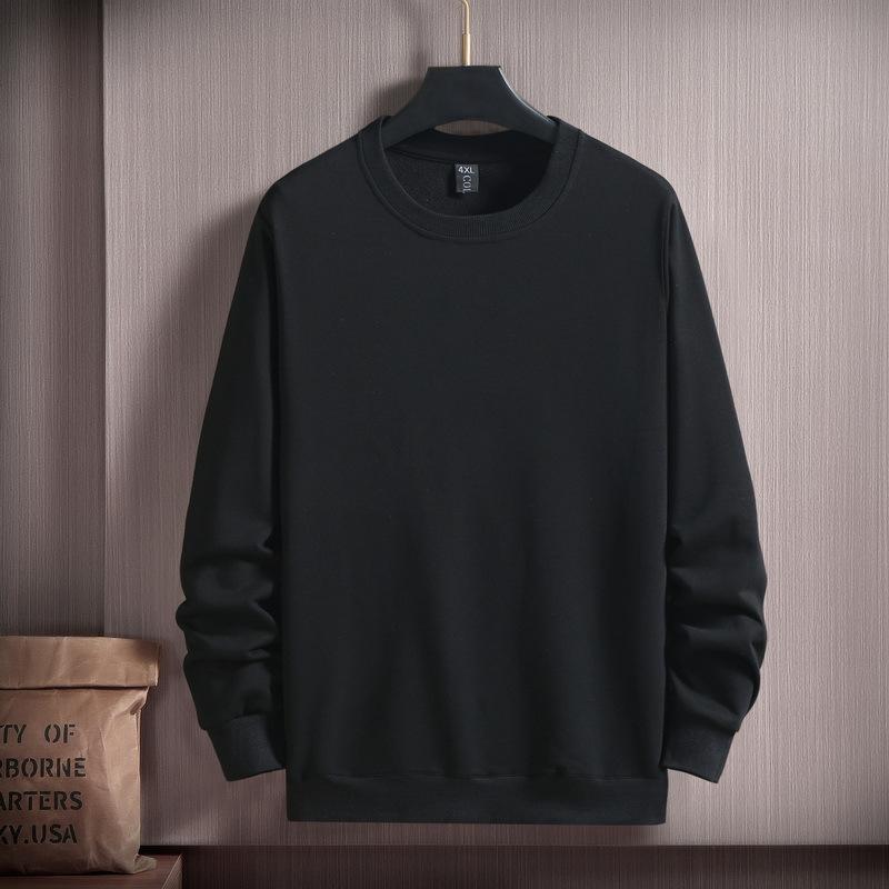 Сплошной цвет свитшот с круглым вырезом без капюшона, мужская футболка больших размеров, футболка Fat Guy, простой повседневный размер 4XL-10XL