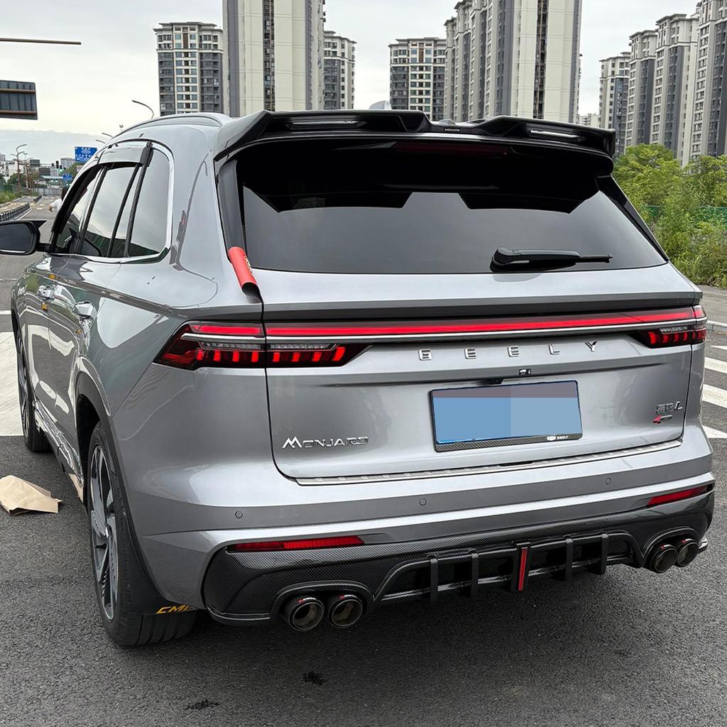 Обвес для Geely Xingyue L 21-25: Модифицированные передний/задний сплиттеры, диффузор и насадки на выхлопные трубы