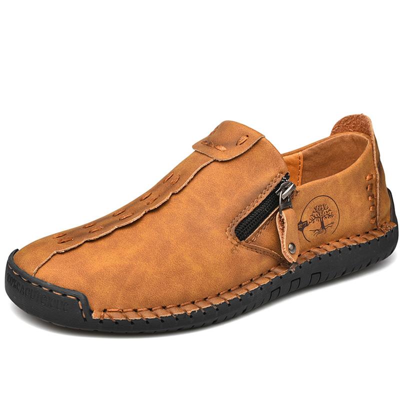 Весенне-осенняя мужская повседневная кожаная обувь, мужская обувь большого размера для вождения автомобиля, мужская дышащая повседневная обувь ручной работы