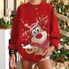 Autumn Christmas Sweatshirts Reindeer 3D Print Oversized Hoodie Women Streetwear Long Sleeve Pullovers Y2k Hoodies Girl Clothing