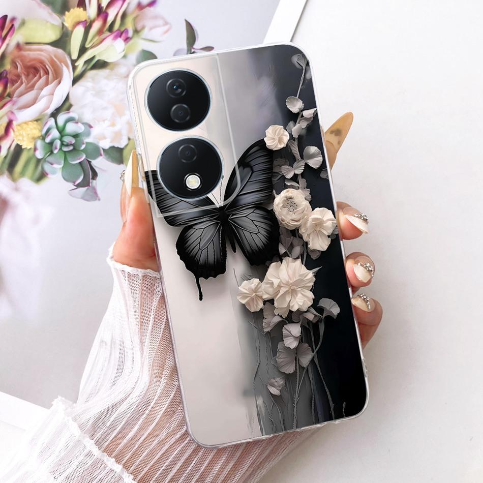 For Honor X7b CLK-LX2 2025 Cute Flower Butterfly Cat Painted Case For HonorX7b X 7B 4G 5G Soft Silicone TPU Phone Cases