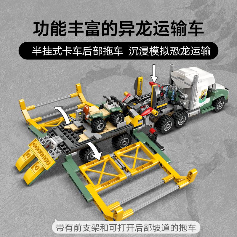 Compatible MOC Sets Dinosaur Series Building Blocks 76966 Dinosaur Missions: Allosaurus Transport Truck Children World Park Toys