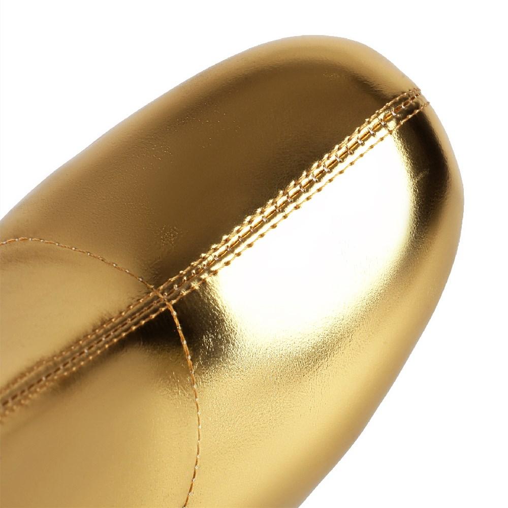 Metallic Gold Silver Stretch Knee High Platform Boots Women Chunky Heels Sexy Party Dress Winter Lady Zipper Elastic Long Boots