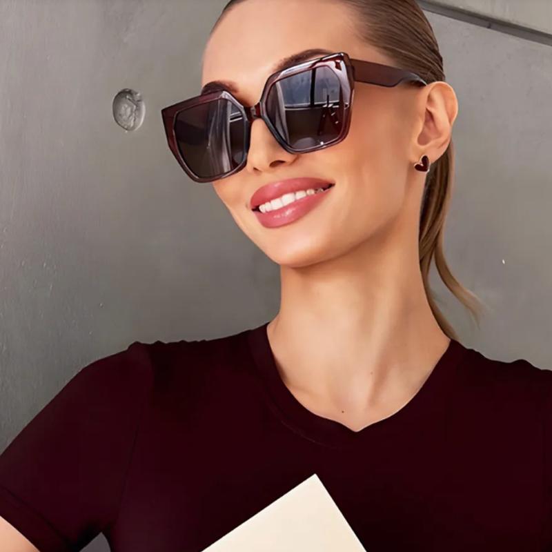 Protective Glasses 2pcs Large Frame Polygon Sunglasses Fashion Simple Design Sun Glasses Popular Shades Multi Color Lens Eyewear