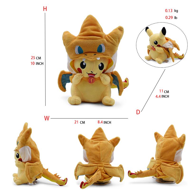 Костюм Eevee Пикачу Уютные куклы Пикачу Мягкая игрушка Люкарио Мягкая фигурка Плюшевая часть Лакомство, Иллюстрированный 20-30 см