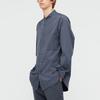Uniqlo Сотрудничество Jil Sander Однотонная Свободный крой Воротник-стойка Повседневная рубашка с длинным рукавом Мужские рубашки Светло-серый 440462-06