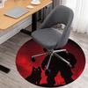 1PC Firefighter police dog Round Chair mat Area Rug - Non-Slip, Floor Mat for Office, Bedroom, home decor Christmas Gift c0528125