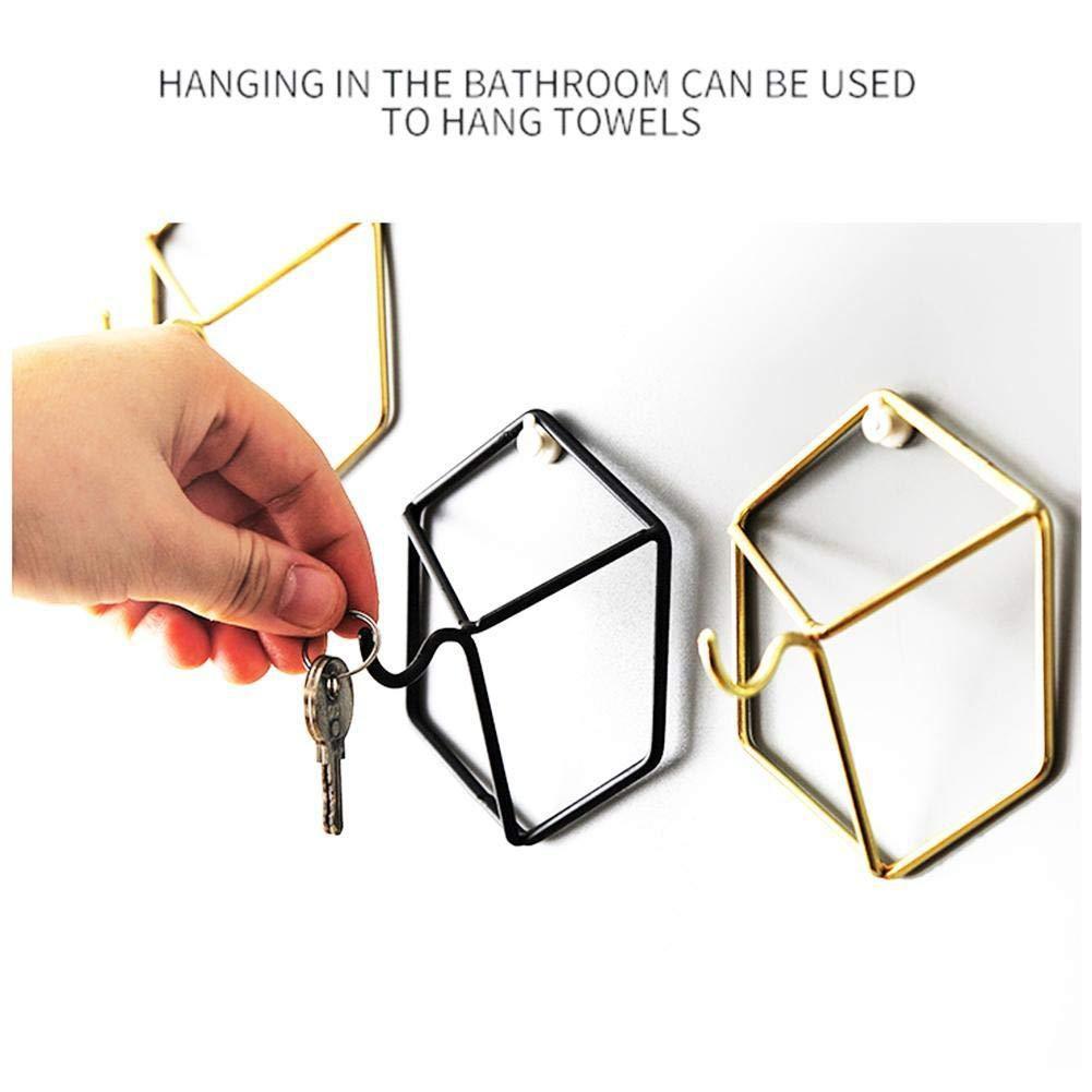Homlly Geometric Wrought Iron Wall Hooks Decoration