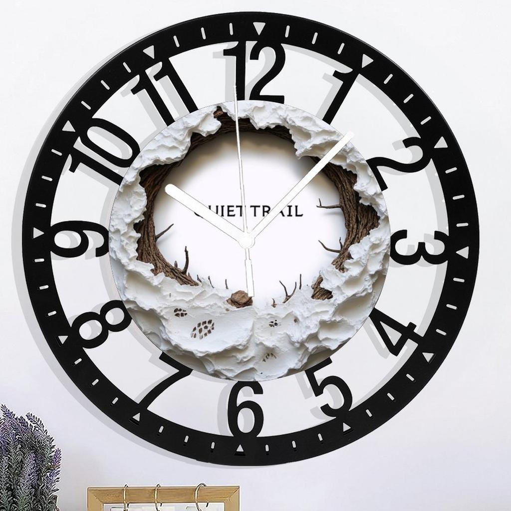 25cm Circular Wall Clock Constructed from Heavy Gauge Iron for Substantial Feel