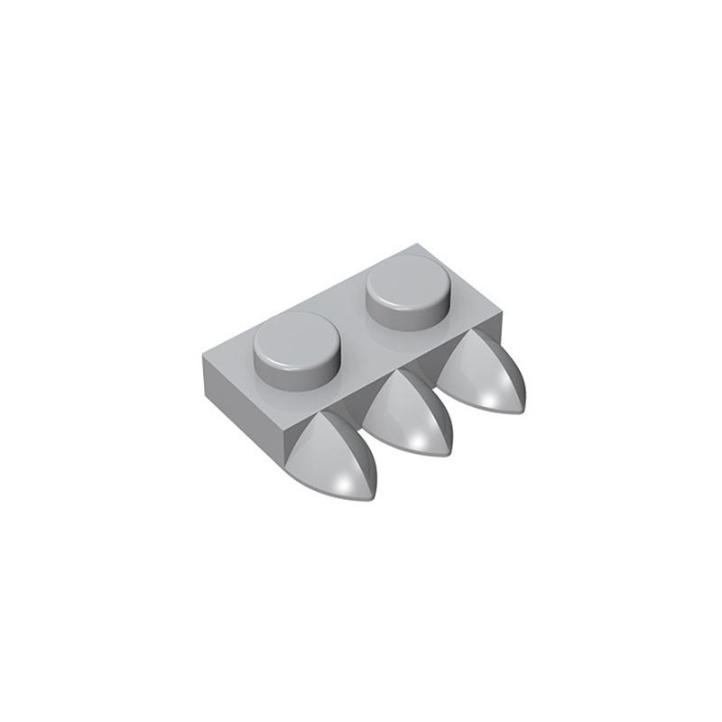 20 шт. Совместимые с MOC Детали Сборки 15208 Пластина Модифицированная 1x2 с 3 Зубцами Строительные Блоки Детали DIY Образовательная Техническая Деталь