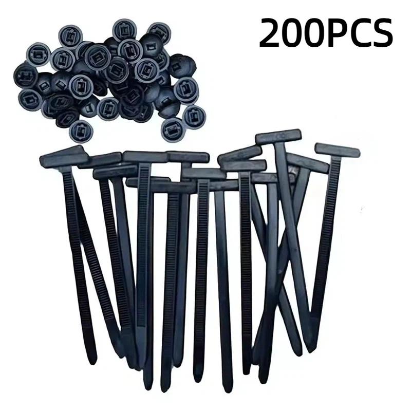 50~200 шт. Нейлоновая универсальная пряжка для кабельной стяжки, сверхпрочный самоблокирующийся держатель для пластиковых стяжек с фиксаторами, устойчивые к автомобильным условиям, пластиковые стяжки