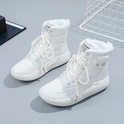 Модные зимние ботинки 2024 года для женщин, хлопковая обувь, женские плюшевые ботильоны, массивные женские кроссовки, теплые высокие ботильоны Botas Mujer