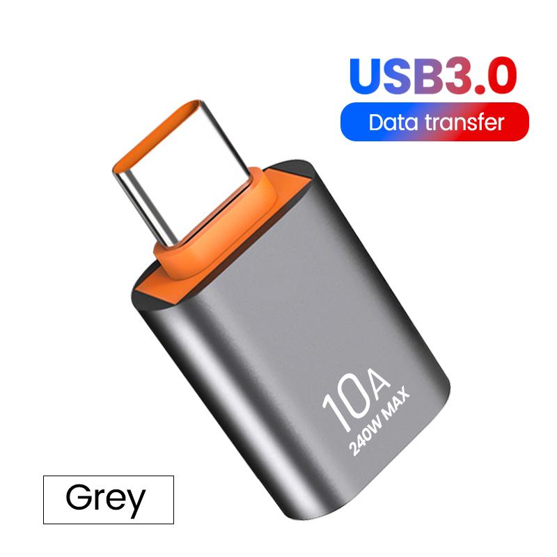 10A OTG USB 3.0 на Type C Адаптер PD 240 Вт Штекер на Розетку Конвертер Быстрая Зарядка OTG Адаптер Для Macbook Ноутбуков Xiaomi Samsung