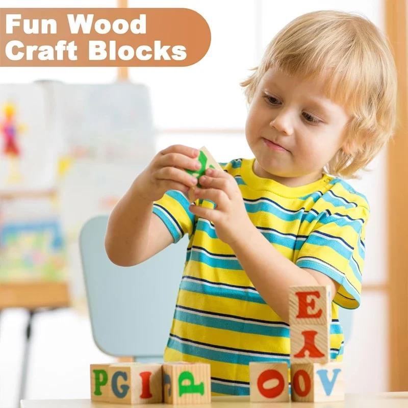 500pcs 1cm Unfinished Wooden Cubes, Natural Wood Square Blocks for DIY Project, Crafting Home Decor Art Supplies