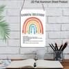 2D Flat Rainbow Breathing Calming Anxiety Relief Guide Metal Sign - 8.0x12.0inch Aluminum Wall Art, Classroom Therapist Office Mindfulness Decor