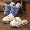 Winter Warm Home Slippers Women 2024 Fashion Closed Toe Plush Indoor Slides Woman Flat Heel Casual House Cotton Padded Shoes