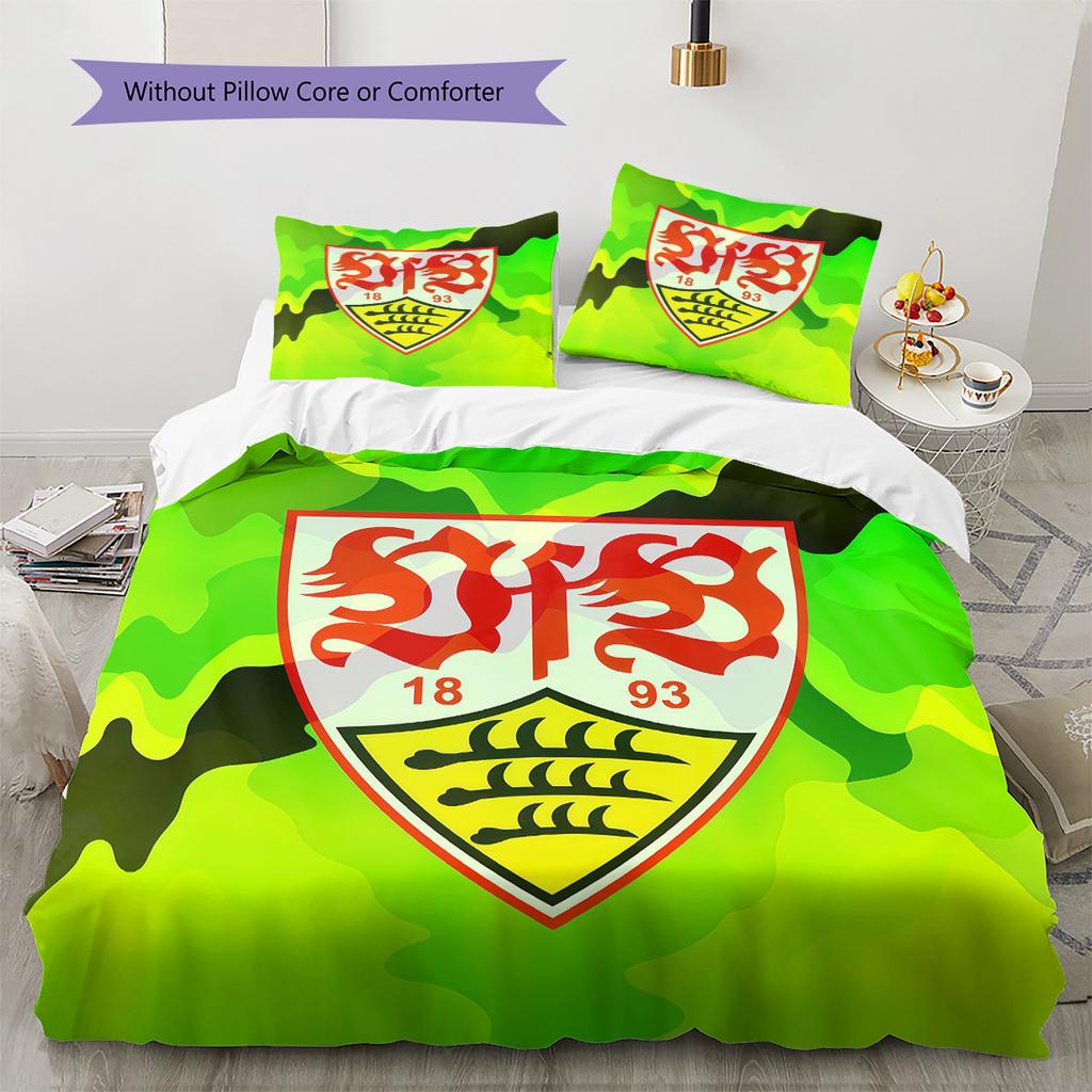 VfB Stuttgart Pattern Bedding Quilt Set Home Decoration Gift (1 * duvet cover + 2 * pillowcase without core)