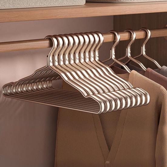 Clothes Hanger Max Load Bearing Anti-rust Aluminum Alloy Smooth Windproof Smooth Non-Slip Suit Coat Hanger Clothing Driying Rack Wardrobe Organizer