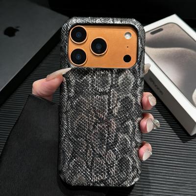 Роскошный яркий чехол из змеиной кожи для iPhone 17 16 15 14 13 Pro Max Премиальный чехол с имитацией узора змеиной кожи, противоударный