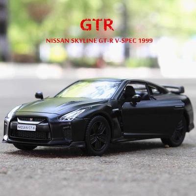 Skyline JDM Nissan GTR R35 Суперкар Симуляция Литой и Игрушечный Транспорт Откатная Машинка RMZ city 1:36 моделей из сплава, подарки для детей