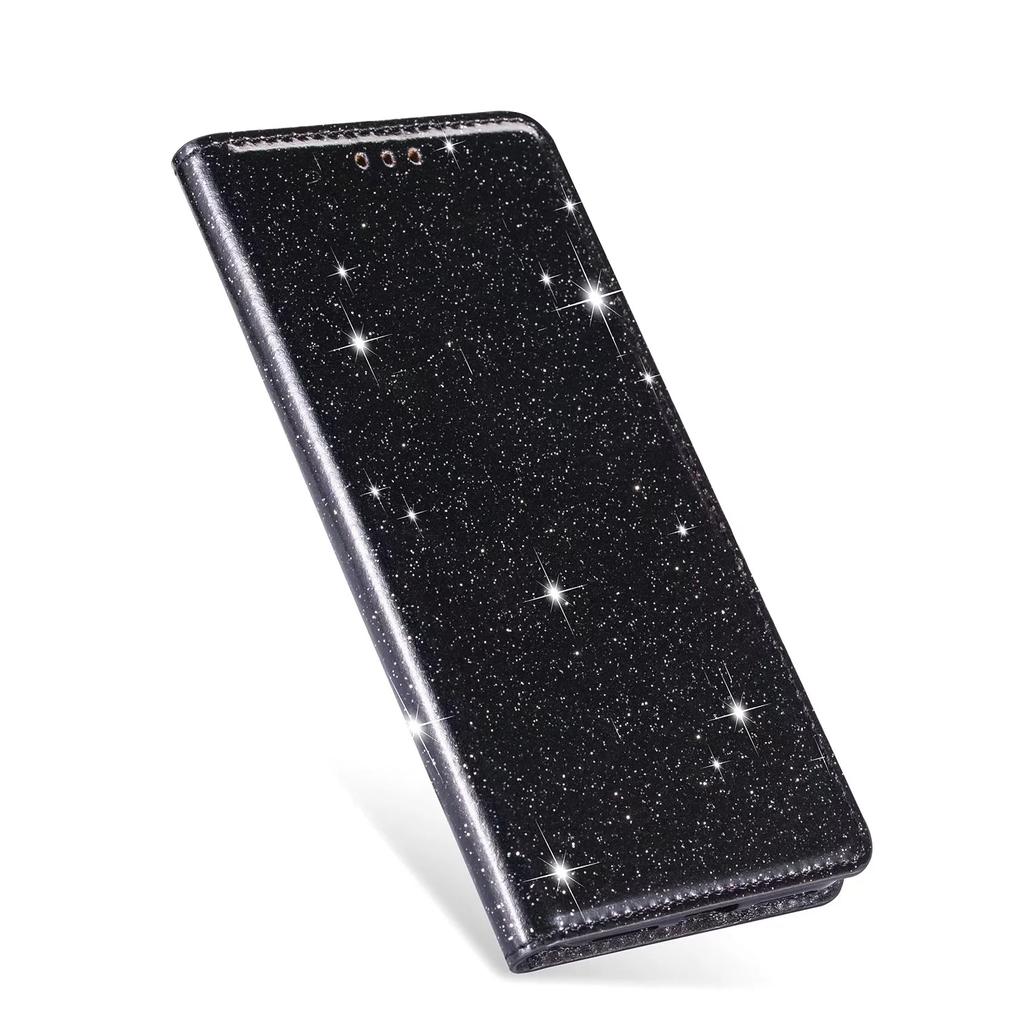 Кожаный чехол с блестками и стразами для iPhone 17 16 15 14 13 12 11 Pro XS Max Air XR 8 7 Plus SE с держателем для карт, магнитная обложка-бумажник