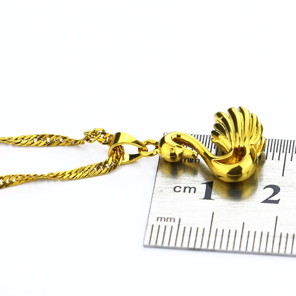 Изысканные ювелирные изделия, женское позолоченное ожерелье, минималистское серебро 925 пробы, кулон с лебедем, цепочка с поверхностью, золотые 24-каратные колье-чокеры, ожерелья 40-60 см