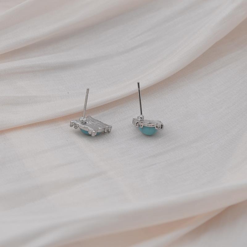 Женские серебряные серьги-гвоздики бирюзового цвета для свадьбы и помолвки, винтажные серьги, ювелирные изделия
