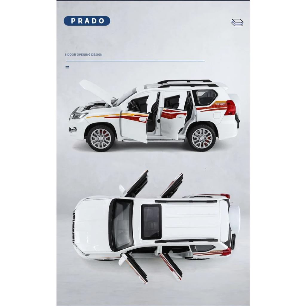 HAOCHI 1/24 Toyota PRADO Land Cruiser Внедорожник Сплав Модель автомобиля Литой Металл Внедорожник Модель автомобиля Звук Свет Детская Игрушка Подарок