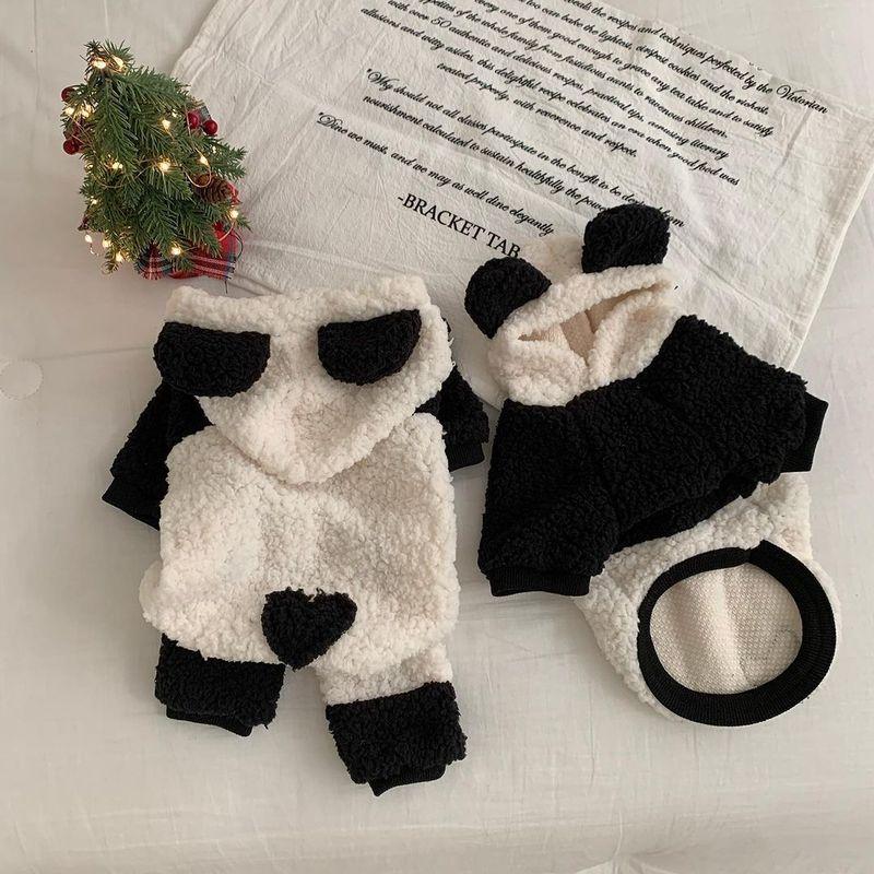 New Autumn Winter Panda Dog Cat Clothes, Warm Padded Coat, Puppy Costume for Small Medium Dogs, Poodle, Yorkie