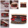 Браслет Винтажный плетеный браслет-манжета Классический мужской кожаный браслет Многослойный браслет