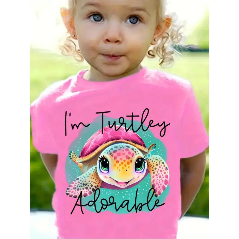 Футболка с короткими рукавами, летний наряд со стильным мультяшным принтом, милый модный топ с круглым вырезом, свободный крой, детская футболка