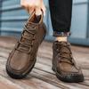 Men's High-top Casual Shoes Handmade Plush Shoes Casual Shoes Autumn and Winter Plus Size 39-48