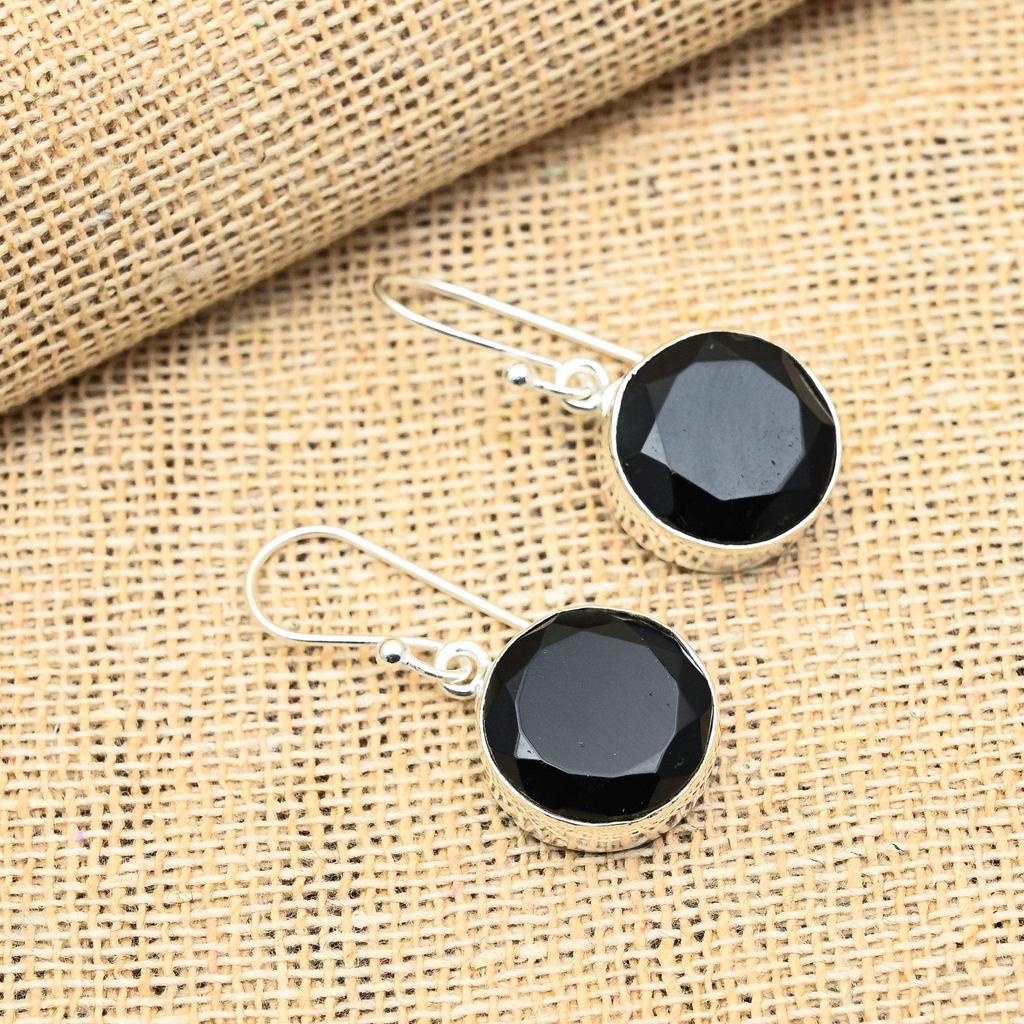 Ювелирные серьги ручной работы из стерлингового серебра 925 пробы с черной шпинелью и драгоценным камнем для нее