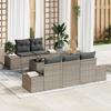 VidaXL Garden Sofa 6 Pieces with Cushions Grey Poly Rattan 3346939