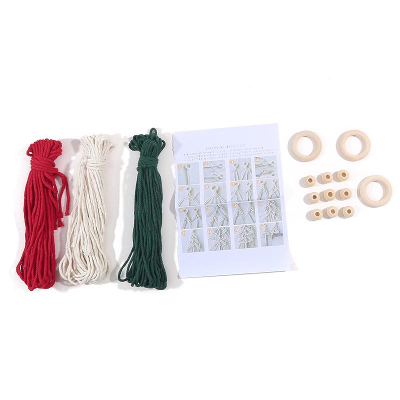 3PCS/Set Christmas Tree DIY Kits Woven Macrame Christmas Tree Set Wall Hangings Decor For Home Wall Hanging Ornament