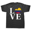 Смешные футболки с графикой I Love Colombia для мужчин и женщин, модные повседневные футболки, 100% хлопок, свободный оверсайз, флаг Колумбии, летняя