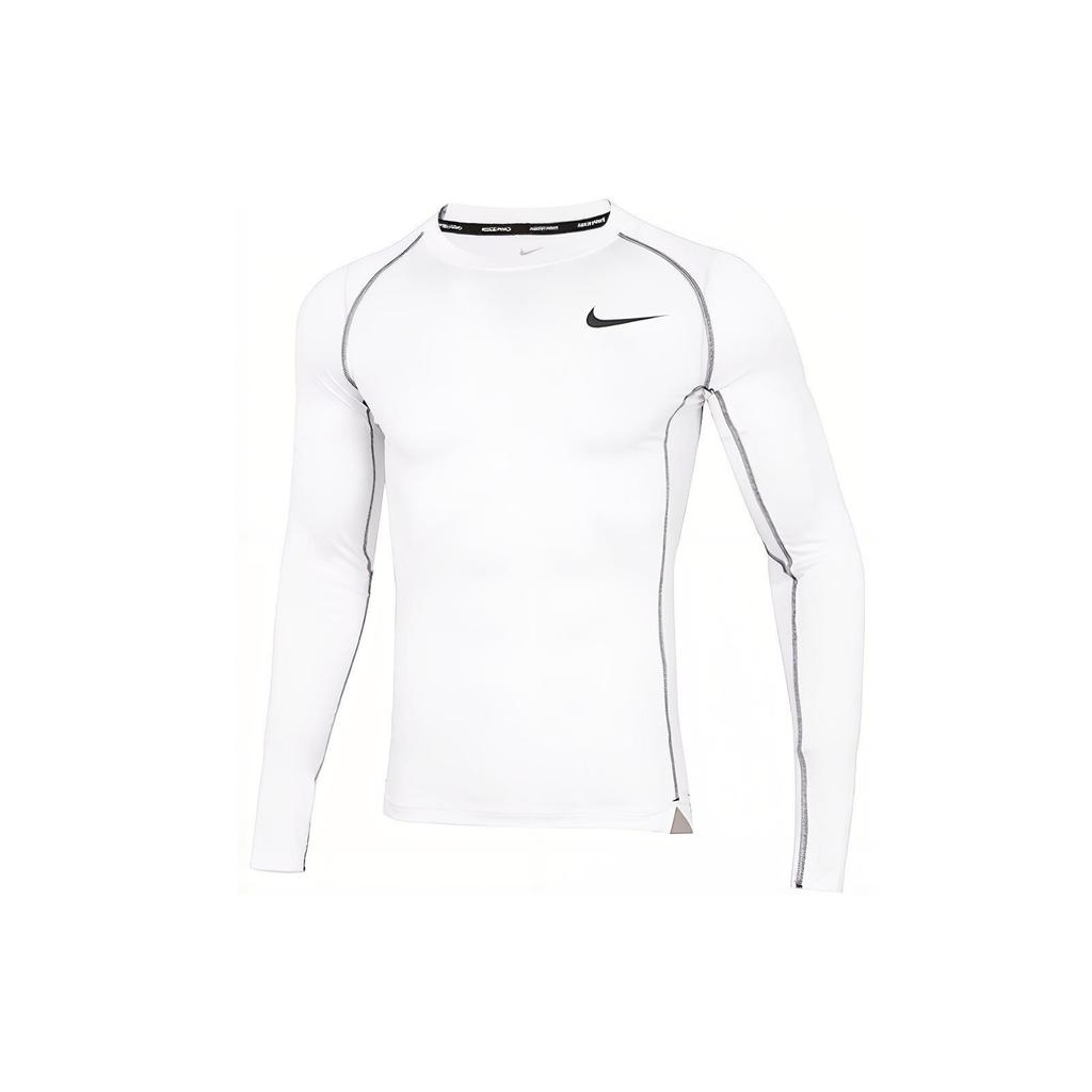 Nike Pro Dri-Fit Sports Casual Slim Fit Футболка с круглым вырезом и длинными рукавами Мужские топы Белые DD1991-100