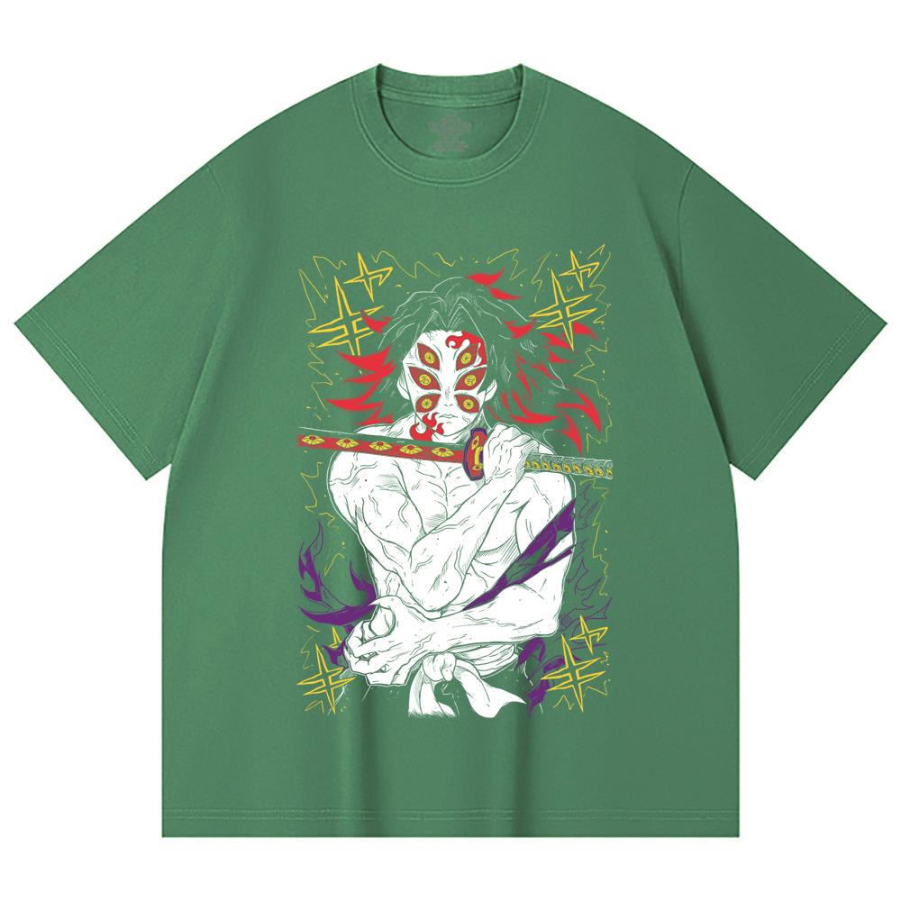 230 Gsm 100% Cotton Demon Slayer V36 Kokushibo Print Unisex Heavy Cotton T Shirt