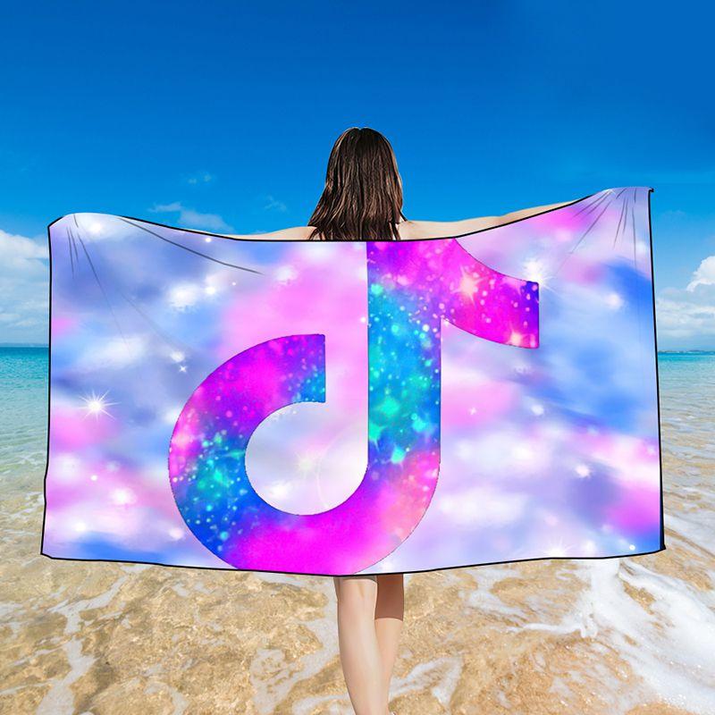 Яркое полотенце с принтом Tiktok, идеально подходит для плавания, купальных костюмов и использования в душе