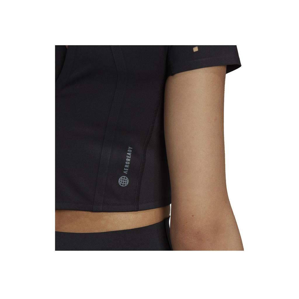 Adidas Футболка W Boa Top Solid Color Hollow Short Sleeve T Shirt Women Tops Black HD8951