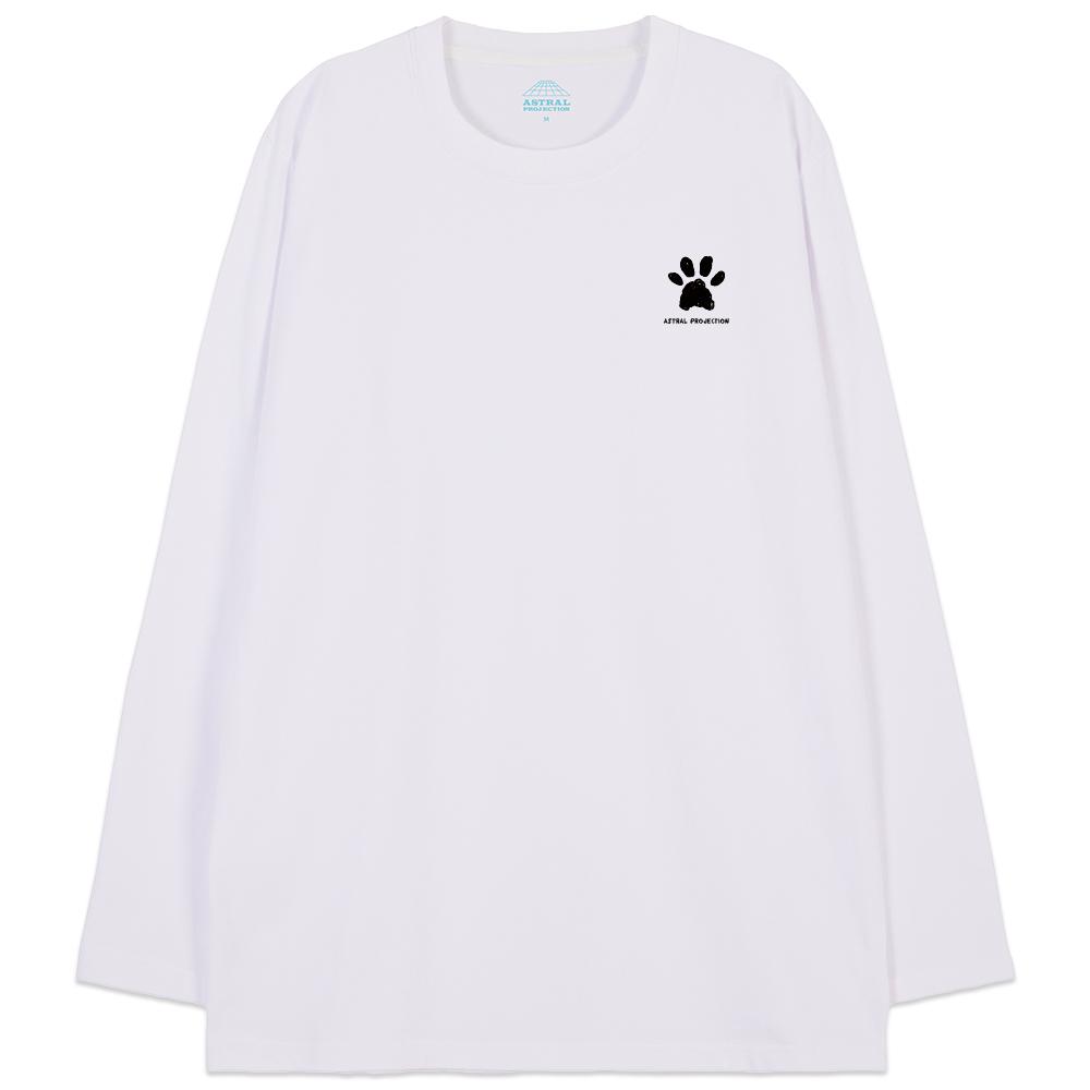 ASTRAL PROJECTION Doodle Puppy Oversized Long Sleeve T-Shirt_White
