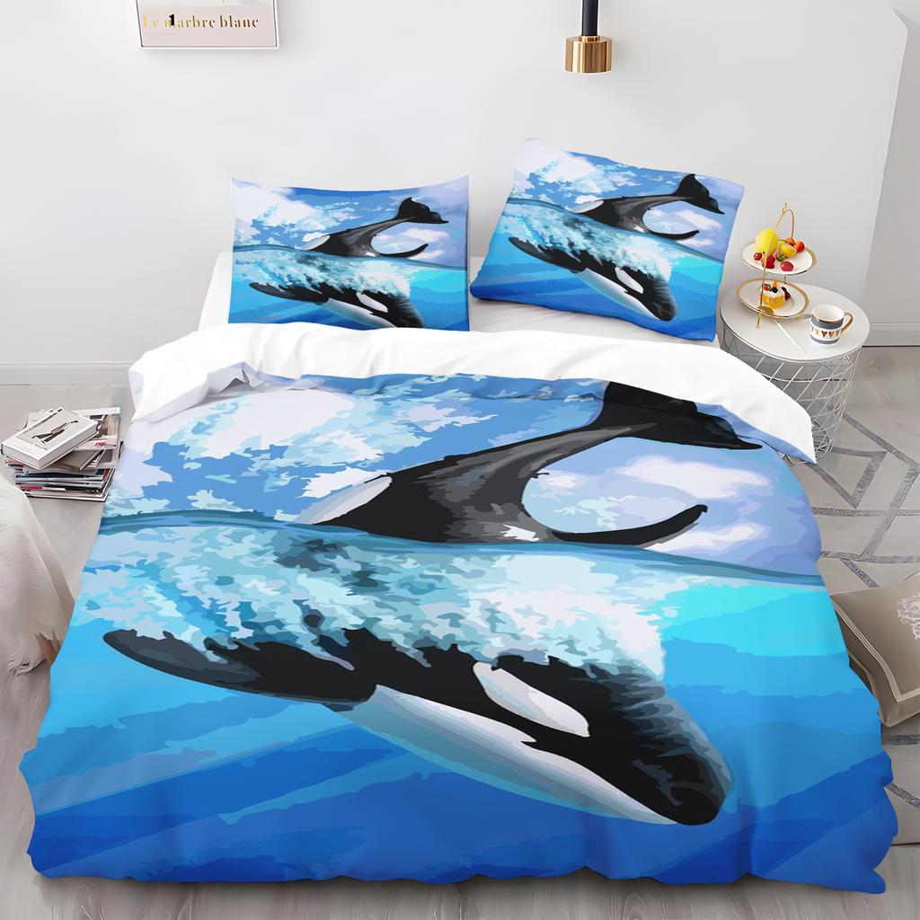 Мультяшный пододеяльник с дельфинами, комплект наволочек для девочек, как дома, для спальни взрослых, детский пододеяльник, постельное белье