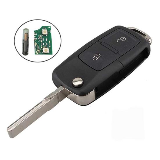 2 Buttons Flip Car Remote Key Fob 434MHz 48 Chip Uncut Blade for