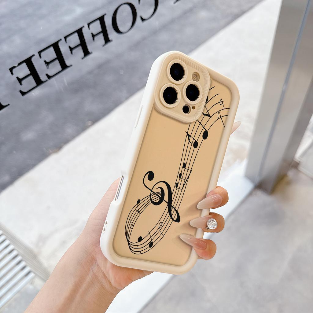 Мягкий ТПУ чехол для телефона с рисунком нот для iPhone 17 Air 16 15 14 Pro Max Plus 13 12 Mini 8 7 X Xs Задняя крышка
