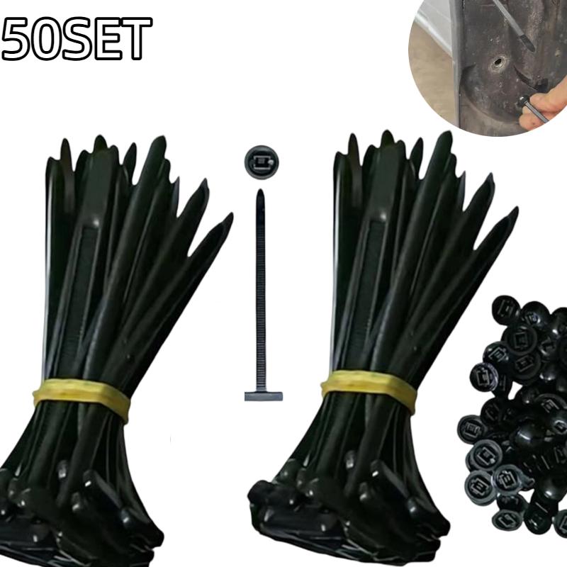 Nylon Universal Cable Tie Buckle Heavy Duty Self-Locking Zip Ties Holder with Pin Fasteners Car Body UV Resistant Zipties