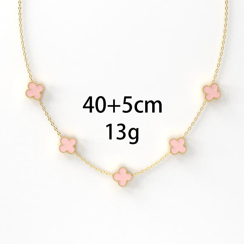 Five Flowers Titanium Steel Four-Leaf Clover Necklace 18K Does Not Lose Colour Sweet Personality Popular Small Fresh Women's Collarbone Chain