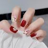 24 Pieces Short Temperament Cute New Year's Manicure Year of The Rabbit New Product Simple Light Luxury Ins Style Wearing Nail Fake Nails