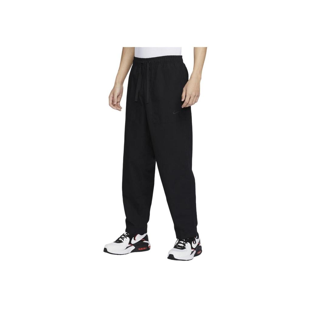 Nike Elastic Waist Logo Embroidery Loose Casual Pants Men Bottoms Black FN3097-010