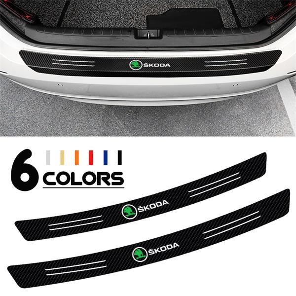WUM1 Carbon Anti Scratch Threshold Bumper For Skoda S Octavia Fabia Scala VII Car Rear Trunk Protector Strip Sticker Car Accessories