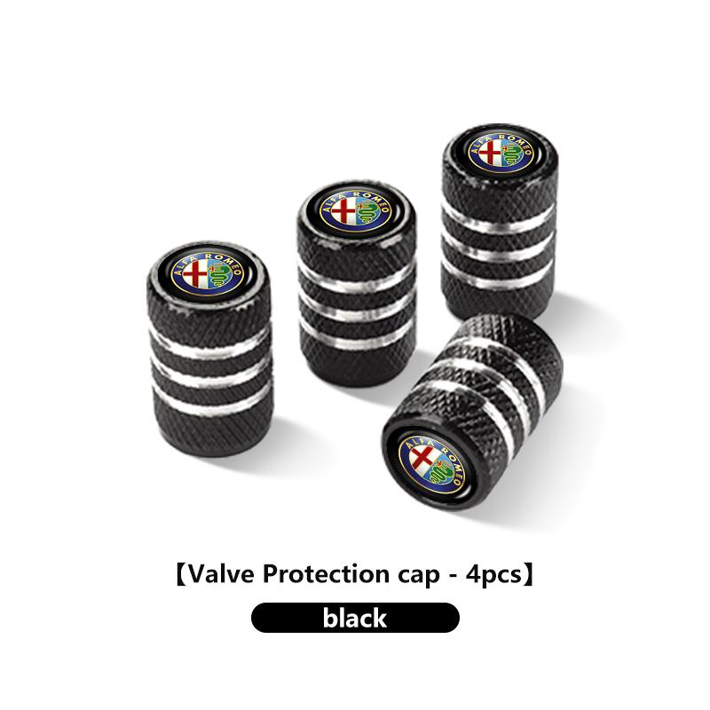 JPYAX1 4Pcs Car LOGO Tire Valve Cap Waterproof Auto Accessories For Alfa Romeo Giulietta GT 159 147 156 Mito Brera Giulia Spider F1